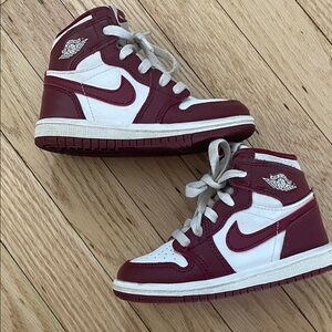 Nike Air Jordan’s -7C Kids' Burgundy &  White high top Sneakers